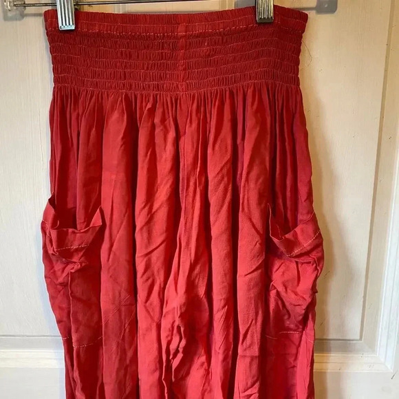 Shu-Shi Casual Pull on Beach Summer Pink pants women size M Pockets - Picture 5 of 7